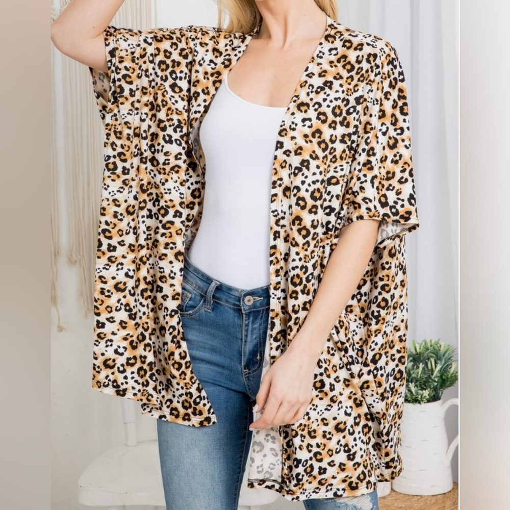 Leopard Print Kimono cape